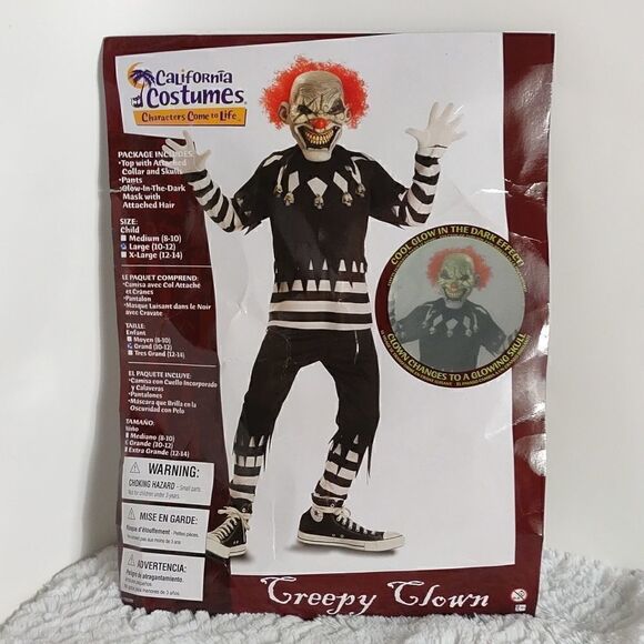 California Costumes "Creepy Clown" Youth Halloween Costume - Picture 7 of 7